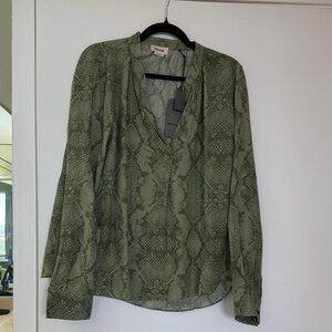 Zadig & Voltaire Olive Snake Print Blouse